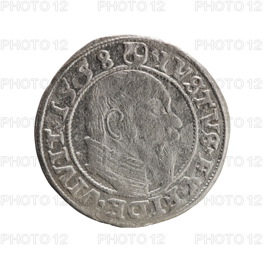 groschen, Albrecht Hohenzollern (Prince of Prussia; 1490–1568) — Obverse: Prussian eagle, on its