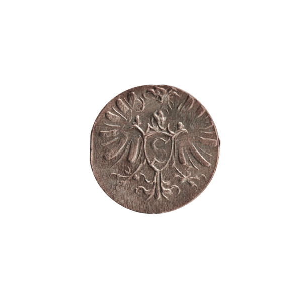 Denarius, Albert Frederick Hohenzollern (1553–1619; Duke of Prussia 1568–1578). Obverse: monogram