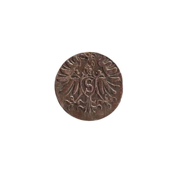 Denarius, Albert Frederick Hohenzollern (1553–1619; Duke of Prussia 1568–1578). Obverse: monogram