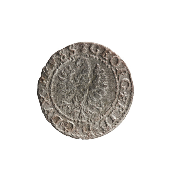 Obverse: In a border composed of dots and dashes a Prussian eagle, on its chest a crowned letter S.