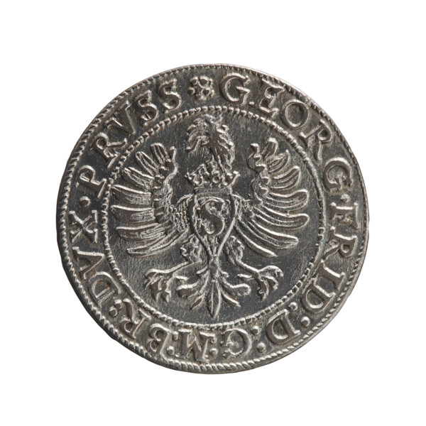 Anger, Krzysztof (Christoph), publisher. Obverse: Prussian eagle with the crowned letter S on the