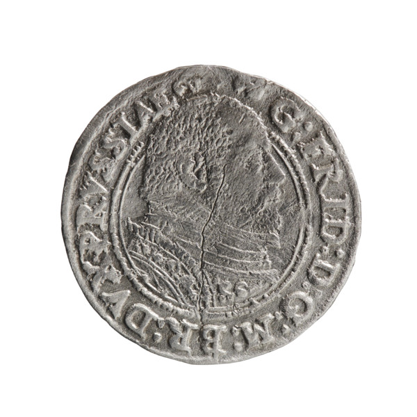 Trojak (coin) by Pawel Gulden, obverse: male bust in armour in profile turned to the right, short