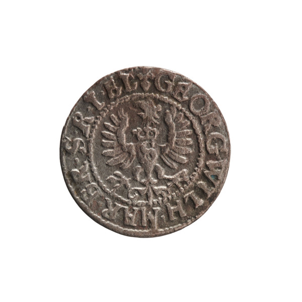 szelag; Obv. Prussian eagle, on its chest the crowned letter S; in the rim between the borders an