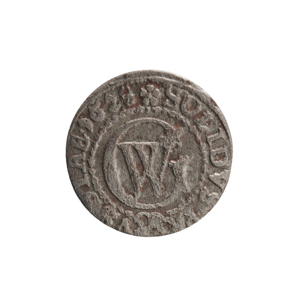 Szelag, 1628. Obverse: Prussian eagle with crowned letter 'S' on its chest; rim inscription