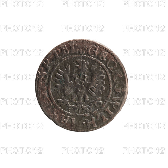 szelag; obverse: Prussian eagle with crowned letter S on its chest; rim inscription beginning with