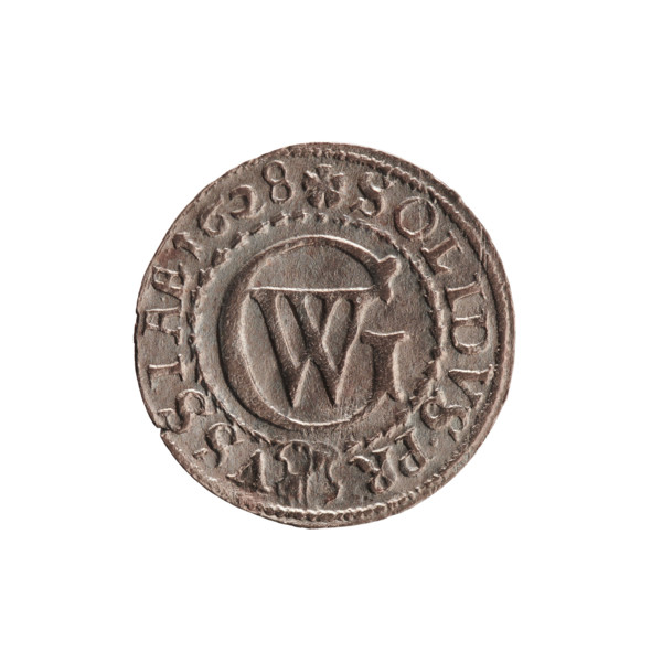 szelag; maker: Ernest Pfahler; obverse: Prussian eagle with crowned letter S on its chest; rim
