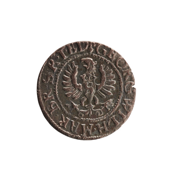 szelag by Ernest Pfahler; obverse: Prussian eagle with crowned letter S on its chest, rim