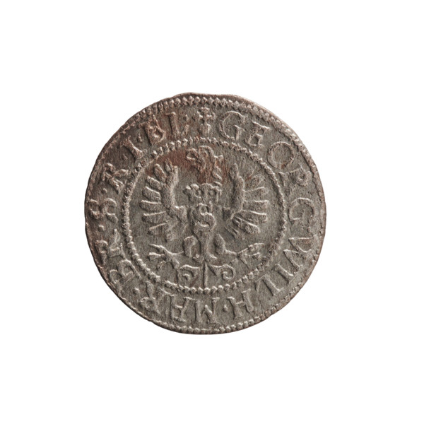 szelag (coin), 1633, Ducal Prussia (1525–1701), Königsberg. Obverse: Prussian eagle with crowned