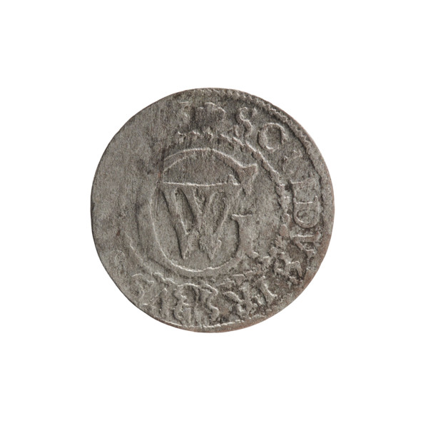 szelag; maker: Ernest Pfahler; obverse: Prussian eagle, on its chest a crowned letter S; rim