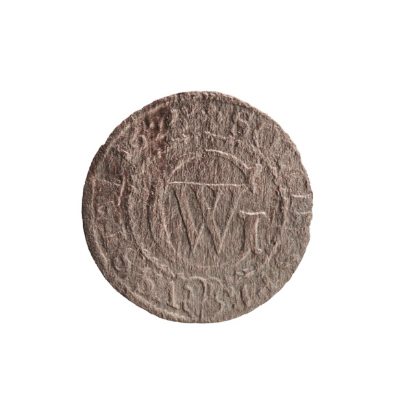 szelag by Ernest Pfahler. Obverse: Prussian eagle with crowned letter S on its chest; rim