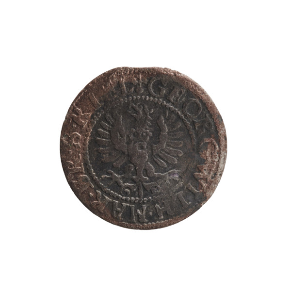 szelag by Ernest Pfahler; 1633. Obverse: Prussian eagle with a crowned letter S on its chest; rim