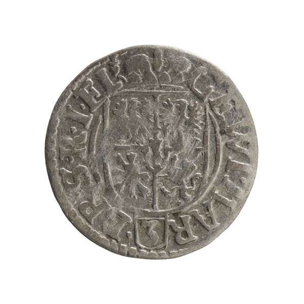 Obverse: Under the ducal mitre, a five-field heraldic shield; below in the shield the value numeral