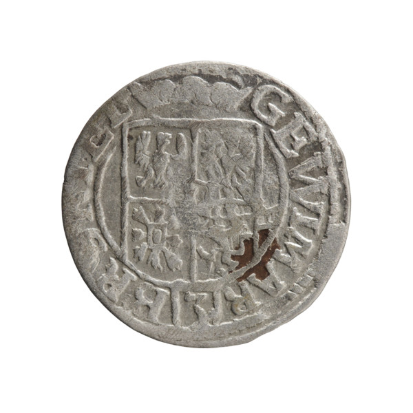 One-and-a-half coin, maker Ernest Pfahler. Obverse: Under the ducal mitre, a five-field heraldic
