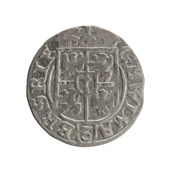 One-and-a-half, Ernest Pfahler. Obverse: under the ducal mitre, a five-field coat of arms; below in