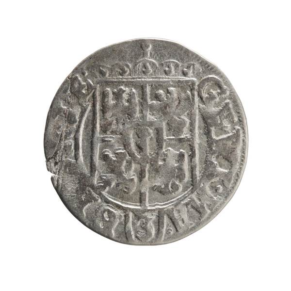 Orb of rule (iconographic); cross (iconographic); coats of arms. Obverse: Under a ducal mitre, a