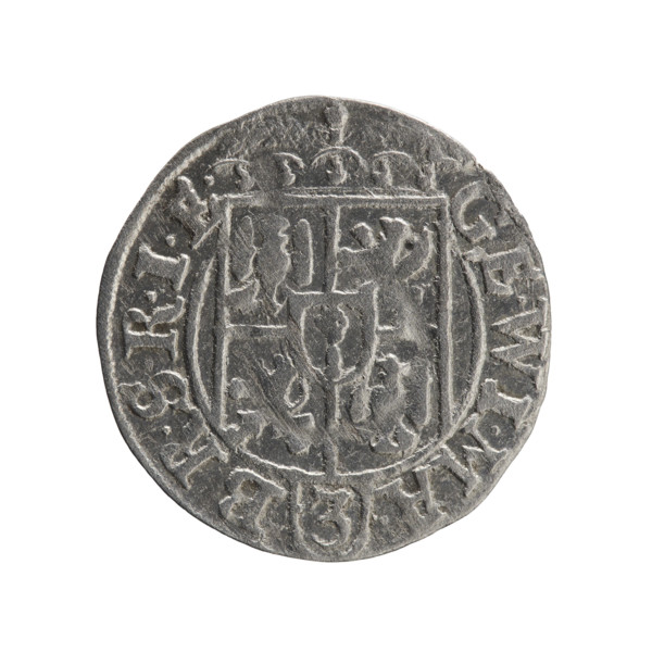 One-and-a-half (3), Ernest Pfahler. Obverse: under the ducal mitre, a five-field coat of arms;