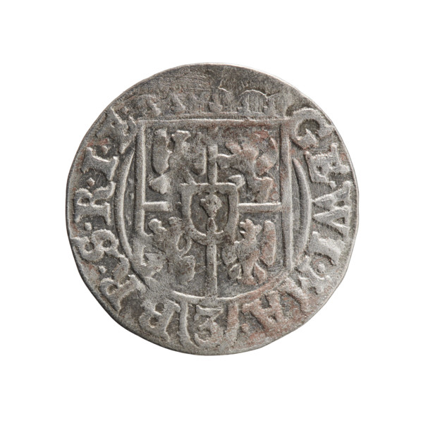 Obv.: Under the ducal mitre, a five-field heraldic shield; below in the shield the value numeral 3.