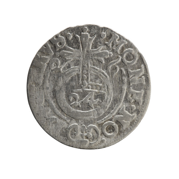 One and a half, Pfahler, Ernest; cross (iconographic); coats of arms; orb of reign (iconographic);