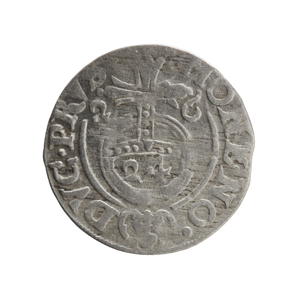 One-and-a-half, Ernest Pfahler. Obverse: Under the ducal mitre, a five-field heraldic shield; below