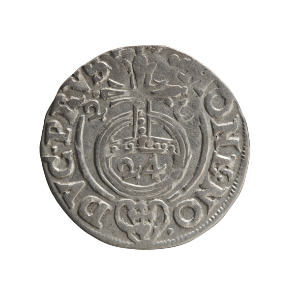 One and a half; Ernest Pfahler; Obverse: Under the ducal mitre, a five-field heraldic shield with