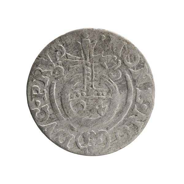 One-and-a-half; maker: Ernest Pfahler. Obverse: Under the ducal mitre a five-field heraldic shield;
