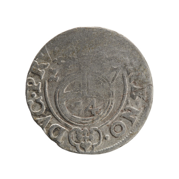 One-and-a-half (3), orb of rule (iconographic), cross (iconographic); George William Hohenzollern
