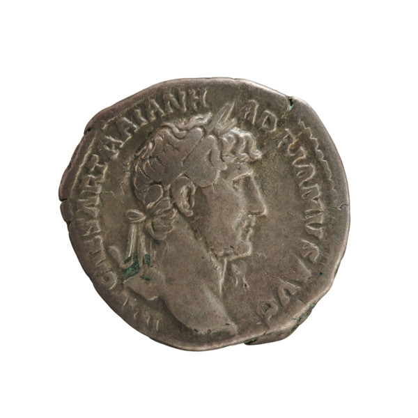 denarius, Hadrian (76–138; Roman emperor 117–138); obverse: head of the emperor with a laurel