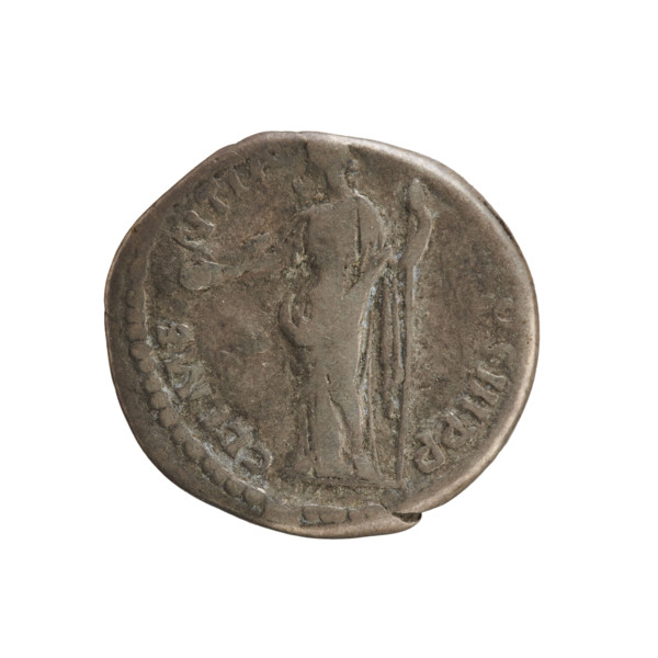 Denarius of Hadrian (76–138; Roman emperor 117–138). Obverse: HADRIANVS AVGV, emperor's head right.