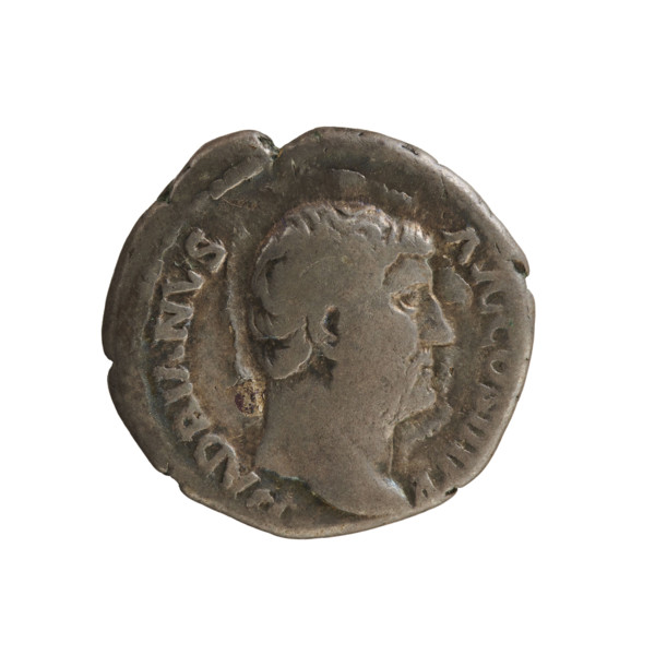 Denarius, Hadrian (76–138; Roman emperor 117–138). Obverse: emperor's head right, inscription