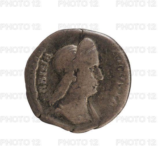 Denarius; obverse: draped bust of Empress Sabina (born 83, died 137; Augusta) right, inscription