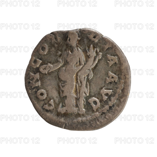 Denarius; Sabina (85–137), Roman empress; Hadrian (76–138), Roman emperor. Obverse: draped bust of