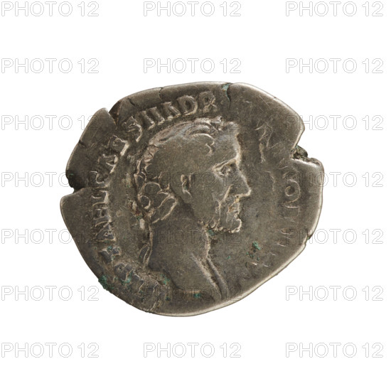 Denarius of Antoninus Pius (86–161; Roman emperor 138–161). Obverse: Emperor's head right with