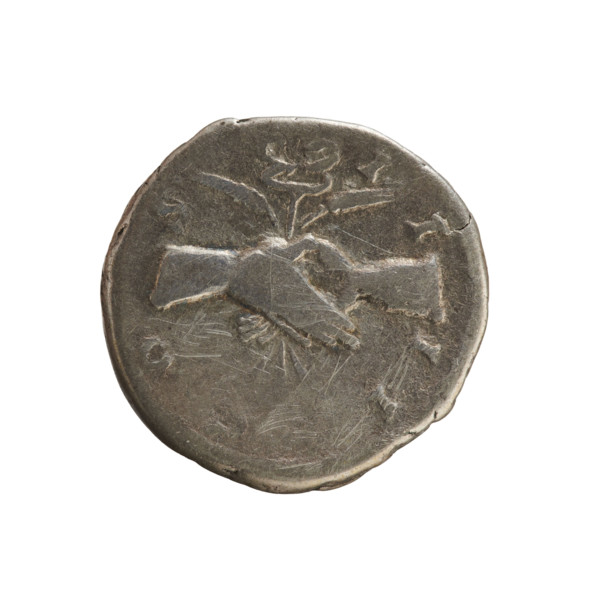 Denarius of Antoninus Pius (86–161; Roman Emperor 138–161). Obverse: Emperor's head right in a