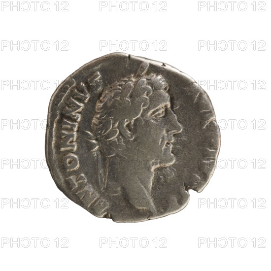 Denarius of Antoninus Pius (86–161; Roman emperor 138–161). Obverse: Emperor's head in a laurel