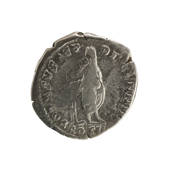 Denarius of Antoninus Pius (86–161; Roman emperor 138–161). Obverse: Emperor's head in a laurel