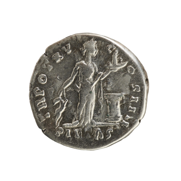 Denarius, Antoninus Pius (86–161; Roman emperor 138–161). Roman silver coin, 151–152 CE. Obverse: