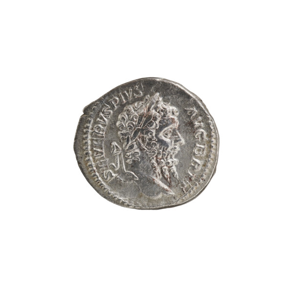 Denarius depicting Neptune; maker: Septimius Severus (Roman emperor, 146–211). Obverse: SEVERVSPIVS