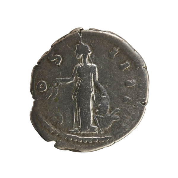 Denarius of Antoninus Pius (reigned 138–161). Obverse: Emperor's head laureate facing right; legend