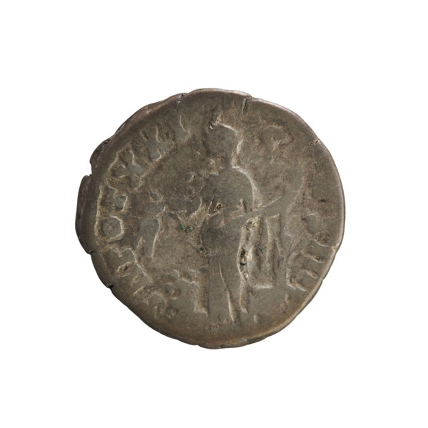 Denarius, Antoninus Pius (86–161 CE; Roman emperor 138–161). Obverse: Emperor's head in a laurel