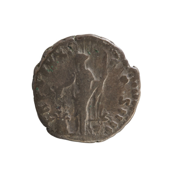 Denarius of Antoninus Pius (ruled 138–161 CE), c. 157–158. Silver coin, weight 3.04 g, axis 180°.
