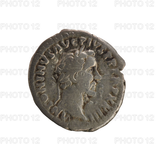 Denarius of Antoninus Pius (86–161; Roman emperor 138–161). Obverse: Emperor's head in laurel