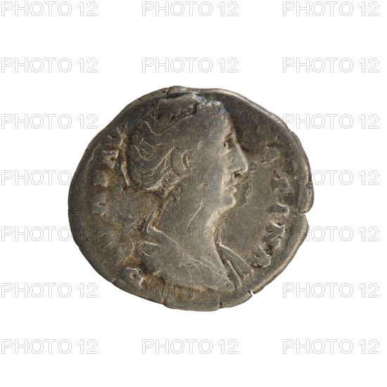 Denarius, Antoninus Pius (86–161; Roman emperor 138–161) and Faustina the Elder (98–141; Roman
