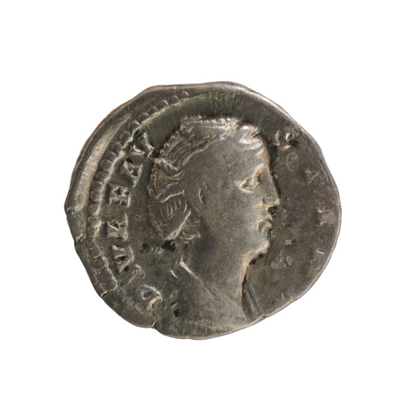 Denarius of Antoninus Pius (r. 138–161) and Faustina the Elder (98–141). Obverse legend: DIVA FAV…