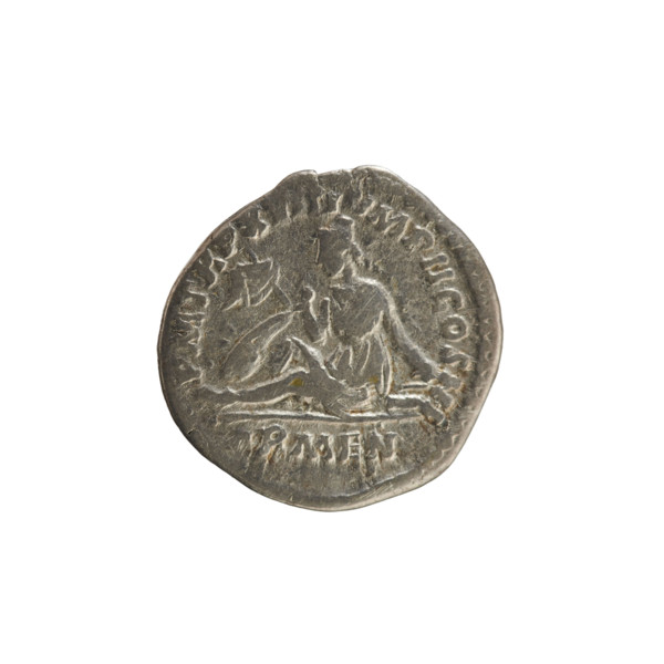 Denarius of Marcus Aurelius (121–180; Roman emperor 161–180), 163–164. Obverse: Head of Marcus