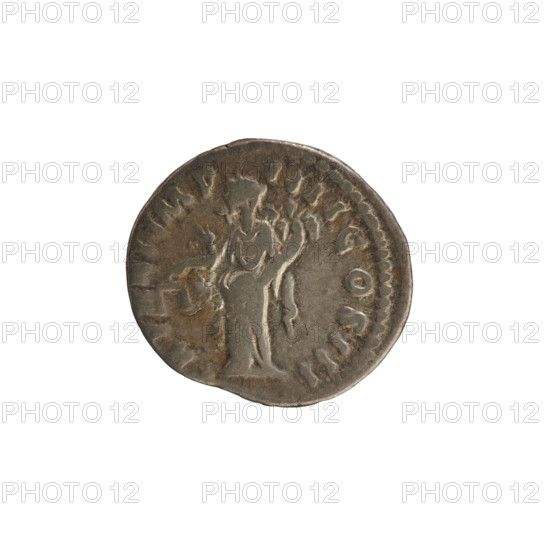Denarius of Marcus Aurelius (121–180; Roman emperor 161–180). Obverse: head of Marcus Aurelius with