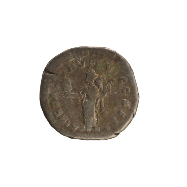 Denarius, Marcus Aurelius (121–180; Roman emperor 161–180). Obverse: Head of Marcus Aurelius with a