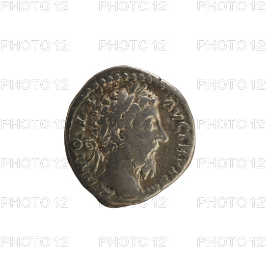 Denarius, Marcus Aurelius (121–180; Roman emperor 161–180). Obverse: Head of Marcus Aurelius with a