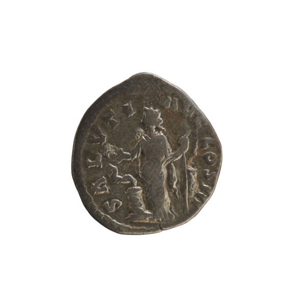Denarius of Marcus Aurelius (121–180; Roman emperor 161–180), 168–169 CE. Obverse: laureate bust of