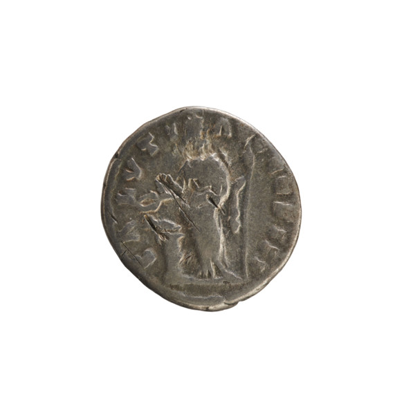 denarius, Marcus Aurelius (121–180; Roman emperor 161–180); obverse: head of Marcus Aurelius with a