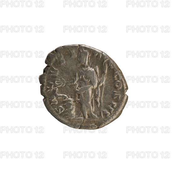 Denarius, Marcus Aurelius (121–180; Roman emperor 161–180). Obverse: Head of Marcus Aurelius with a